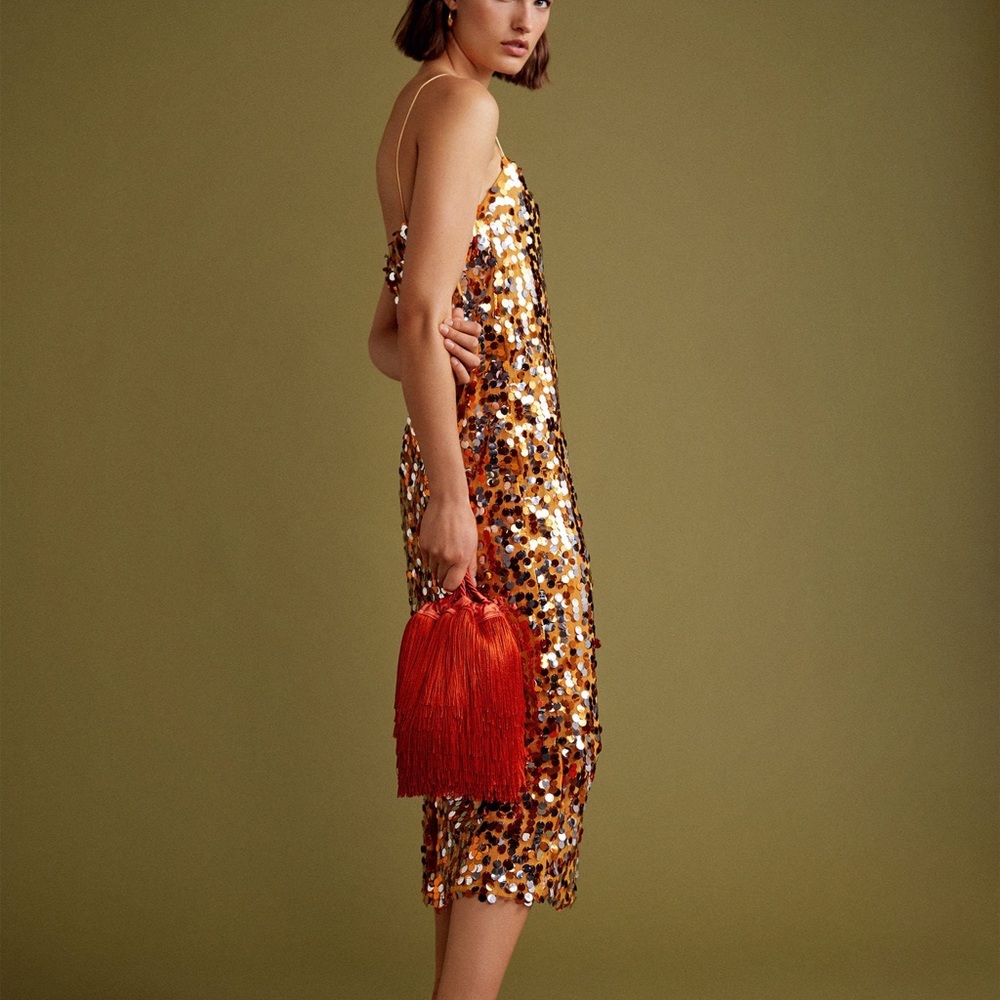 ISO Mango Sequin Midi Dress